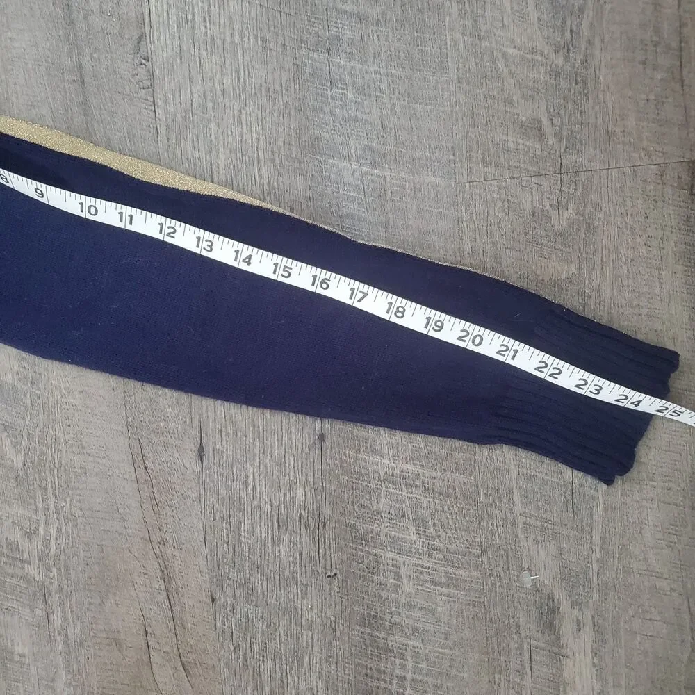 Ralph Lauren Women's Sweater Size XL Navy Gold Racing Stripe Cotton Pony Logo - Picture 6 of 6